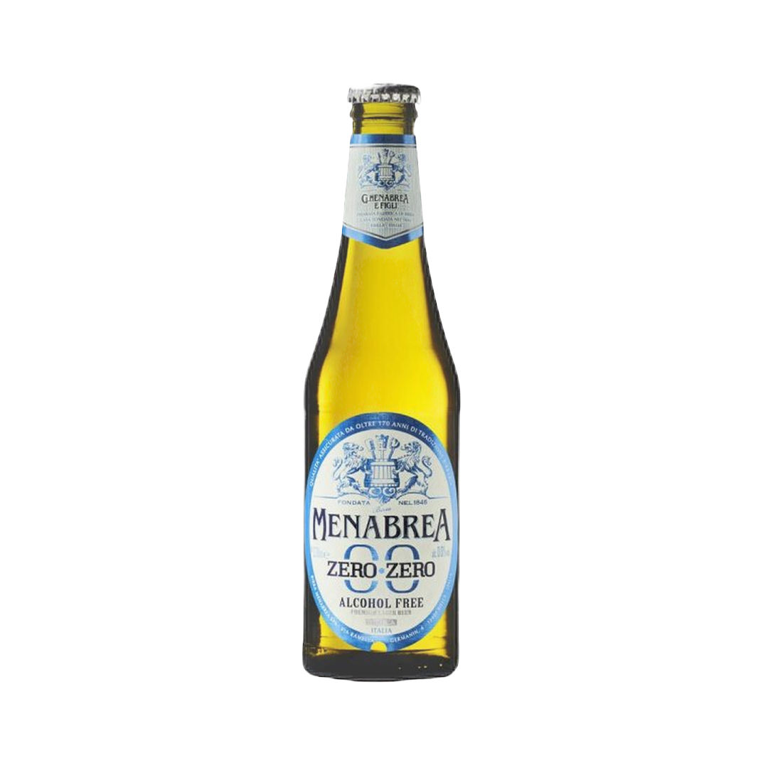 Birra Menabrea ZERO ZERO Alcohol free 330 ml x 24 – Piwo bezalkoholowe Menabrea ZERO ZERO 330 ml x 24 bez tła