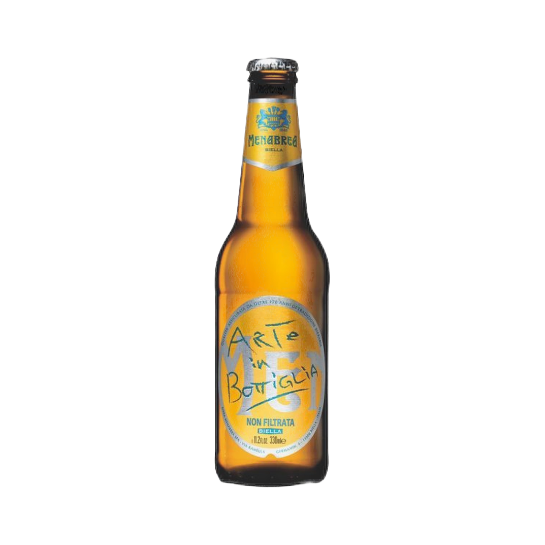 Birra Menabrea ARTE IN BOTTIGLIA (Non filtrata) 330 ml x 24 – Piwo niefiltrowane Menabrea ARTE IN BOTTIGLIA 330 ml x 24 bez tła