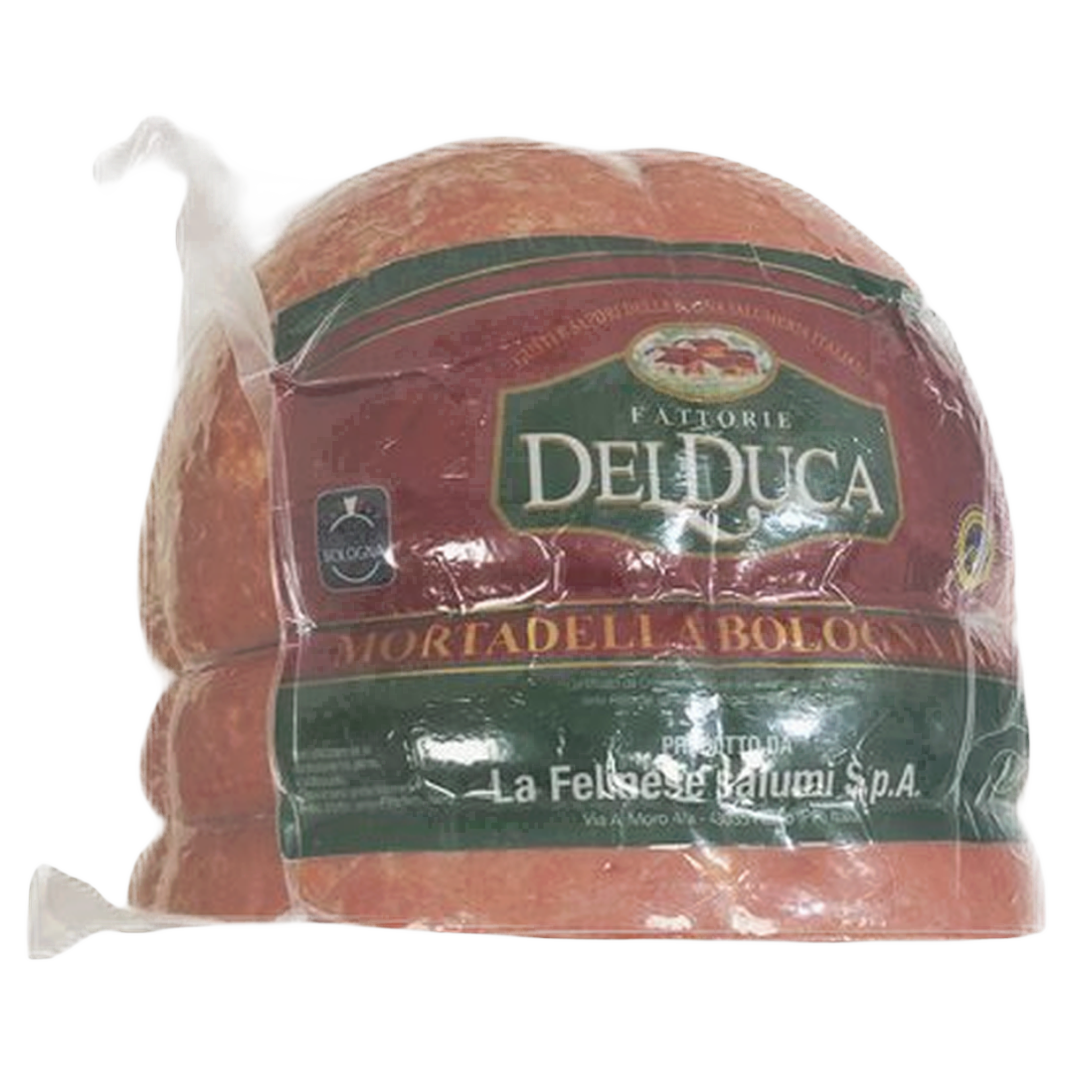 Mortadella Bologna IGP con pistacchi affettata 200 gr – Mortadella Bolońska IGP z pistacjami w plasterkach 200 g bez tła