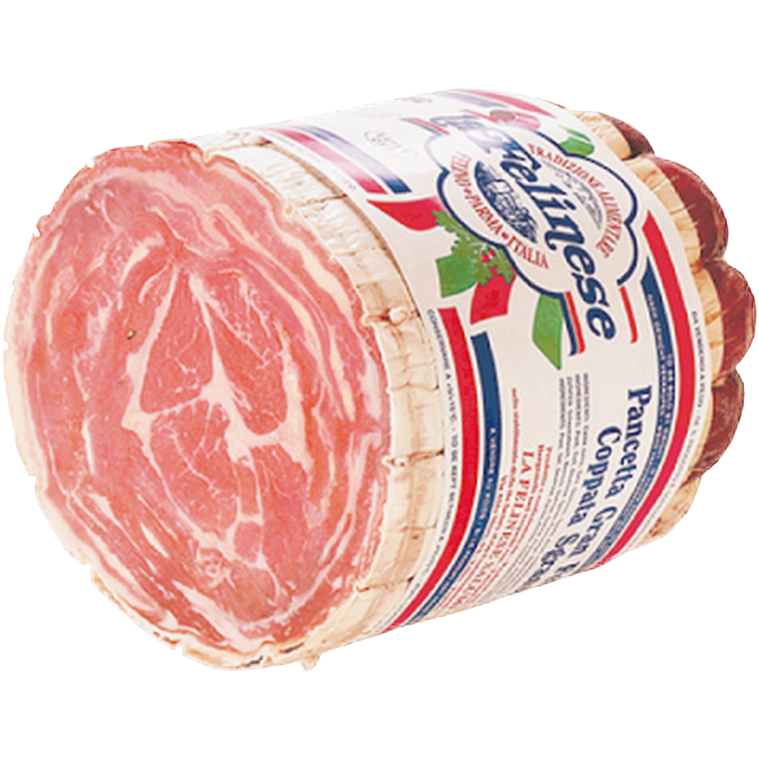 Pancetta arrotolata "Il Contadino" affettata 200 gr – Rolada z boczku dojrzewającego, boczek zawijany w plasterkach 200 g bez tła