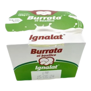 Burratina al basilico Ignalat 125 gr x 8 – Świeży serek z bazylią z reg. Apulia 125 g x 8 sztuk bez tła