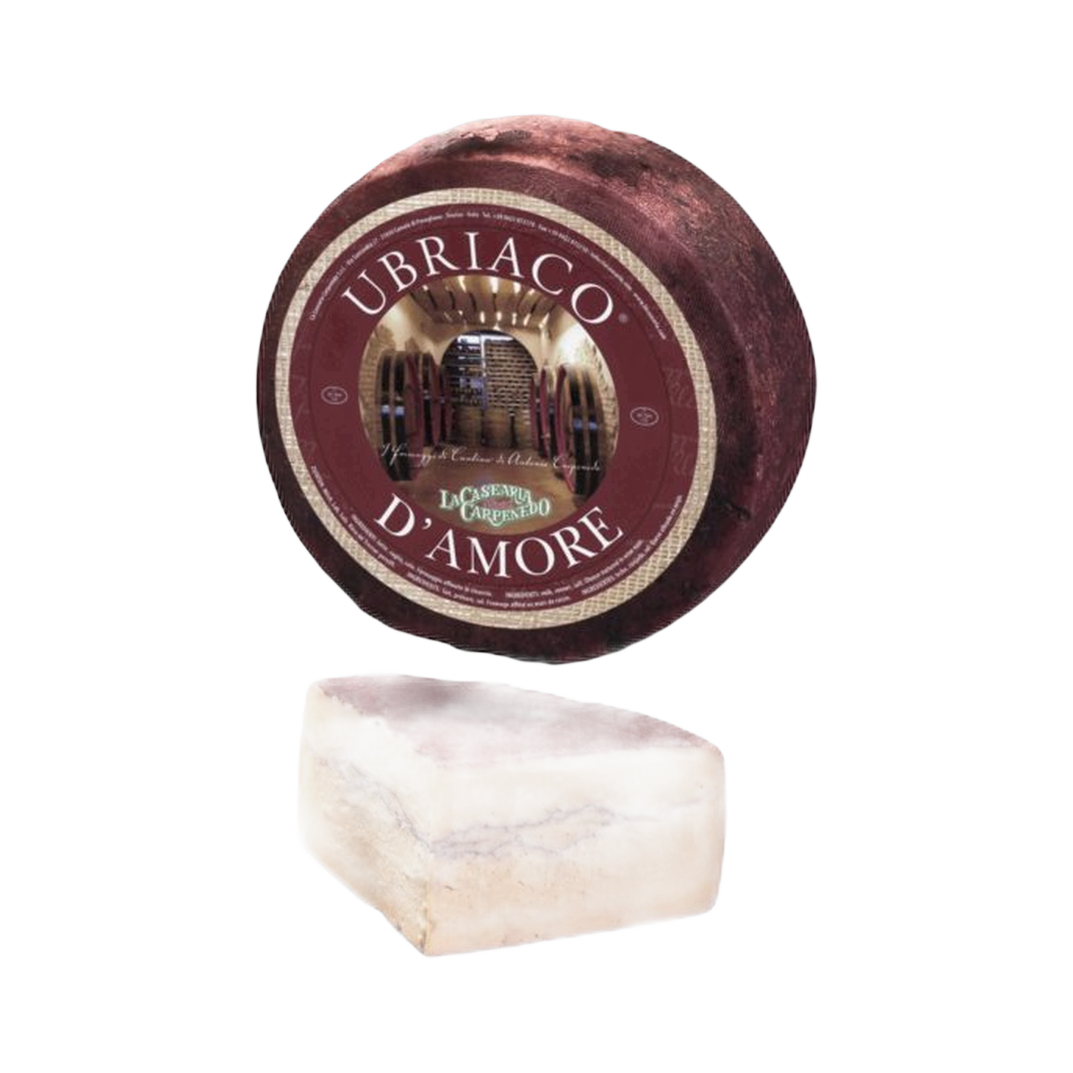 Ser Ubriaco di Amarone ca. 1,5 kg – Półtwardy ser z niepasteryzowanego mleka krowiego dojrzewający w winie Amarone della Valpolicella Classico D.O.C.G. ok. 1,5 kg bez tła