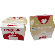 Stracciatella Ignalat 200 gr x 8 – Kremowy serek śmietankowy z regionu Apulia 200 g x 8 sztuk bez tła