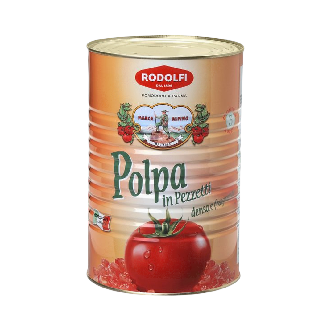 Polpa di pomodoro Alpino 2,5 kg KARTON 6 SZT – Miąższ pomidorowy z włoskich pomidorów bez tła