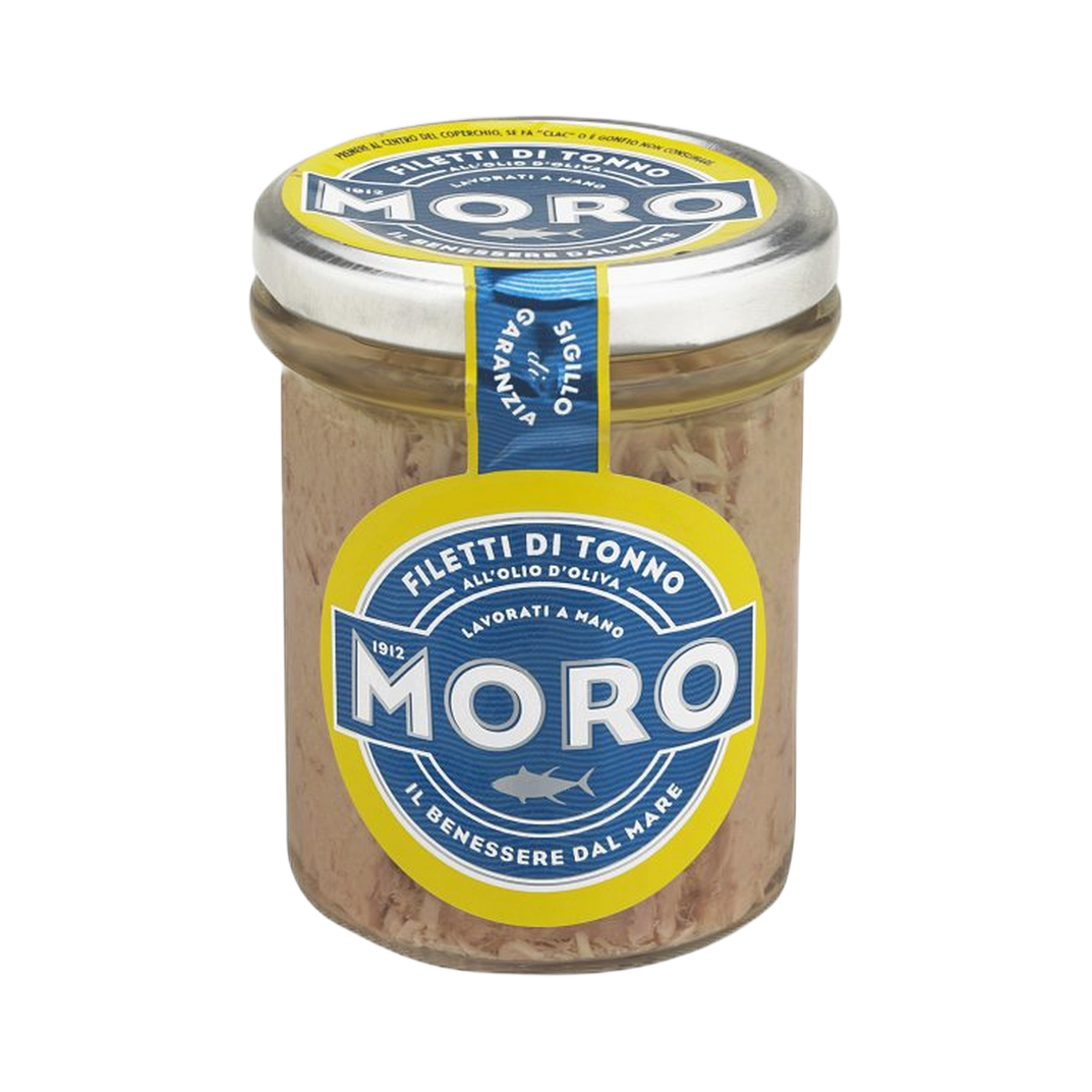 Filetti di Tonno in olio di oliva Moro 190 gr – Filet z tuńczyka w oliwie z oliwek bez tła