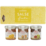 Tris di salse dolci e piccanti 3x50 g: fichi, pere, arance. (1 OPAK= 3 SZT) – Trzy salsy 3 x 50g: figowa, gruszkowa, pomarańczowa bez tła