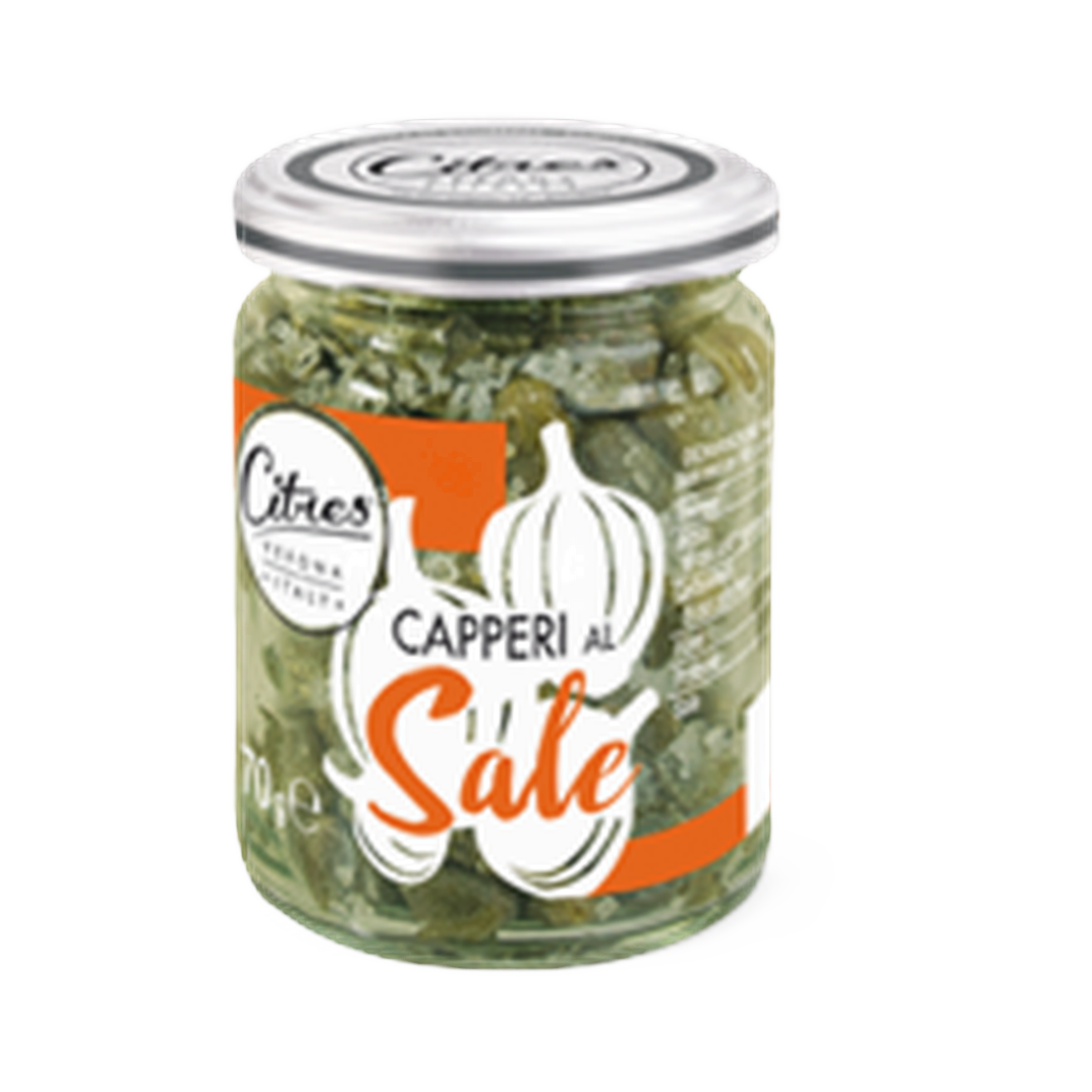 Capperi sale 70 gr – Małe kapary w soli 70 g bez tła
