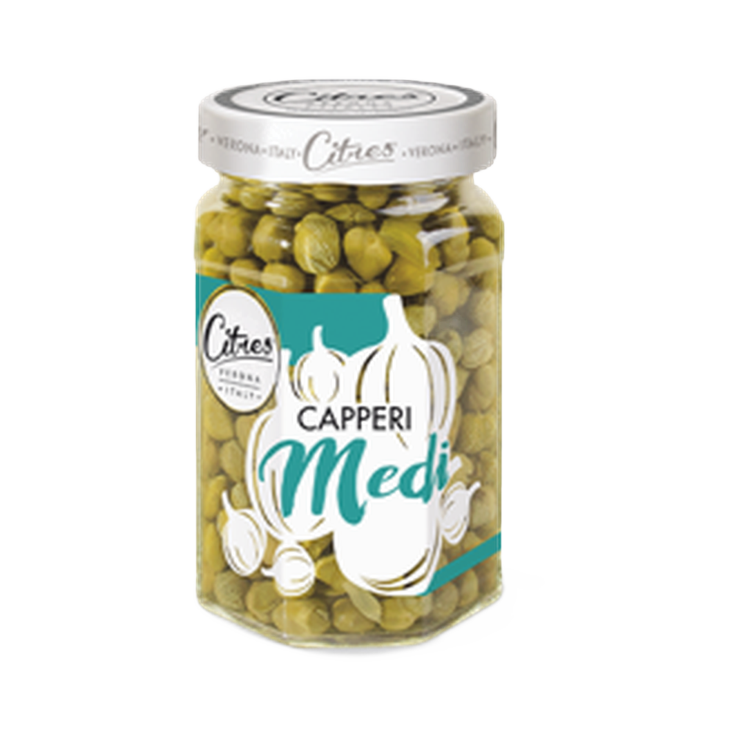 Capperi medi aceto 290 gr – Kapary średnie w occie 290 g bez tła