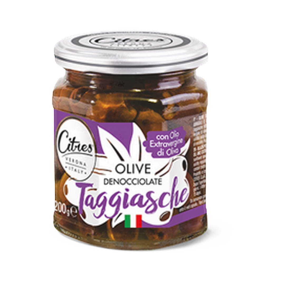 Olive taggiasche denocciolate 200 gr – Oliwki taggiasche bez pestki 200 g bez tła