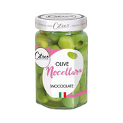 Olive Nocellara Snocciolate 290 g – Sycylijskie zielone oliwki Nocellara bez pestek 290 g bez tła