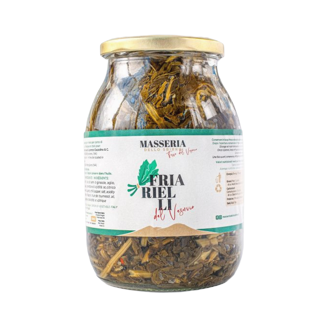 Friarielli del Vesuvio 960 gr – Brokuły neapolitańskie spod Wezuwiusza 960 g bez tła