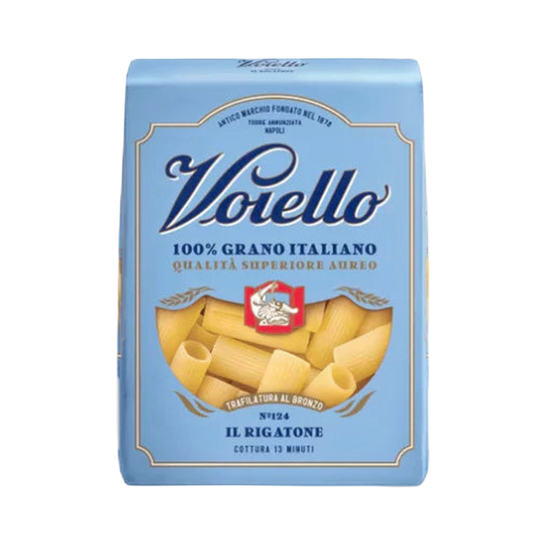 Rigatoni Voiello 0,5 kg – Duże rurki bez tła