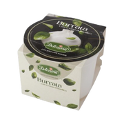 Burrata con crema al basilico Deliziosa 125 gr x 6 – Świeży ser typu pasta filata ze śmietankowym sercem i kremem bazyliowym 125 gr x 6 sztuk bez tła