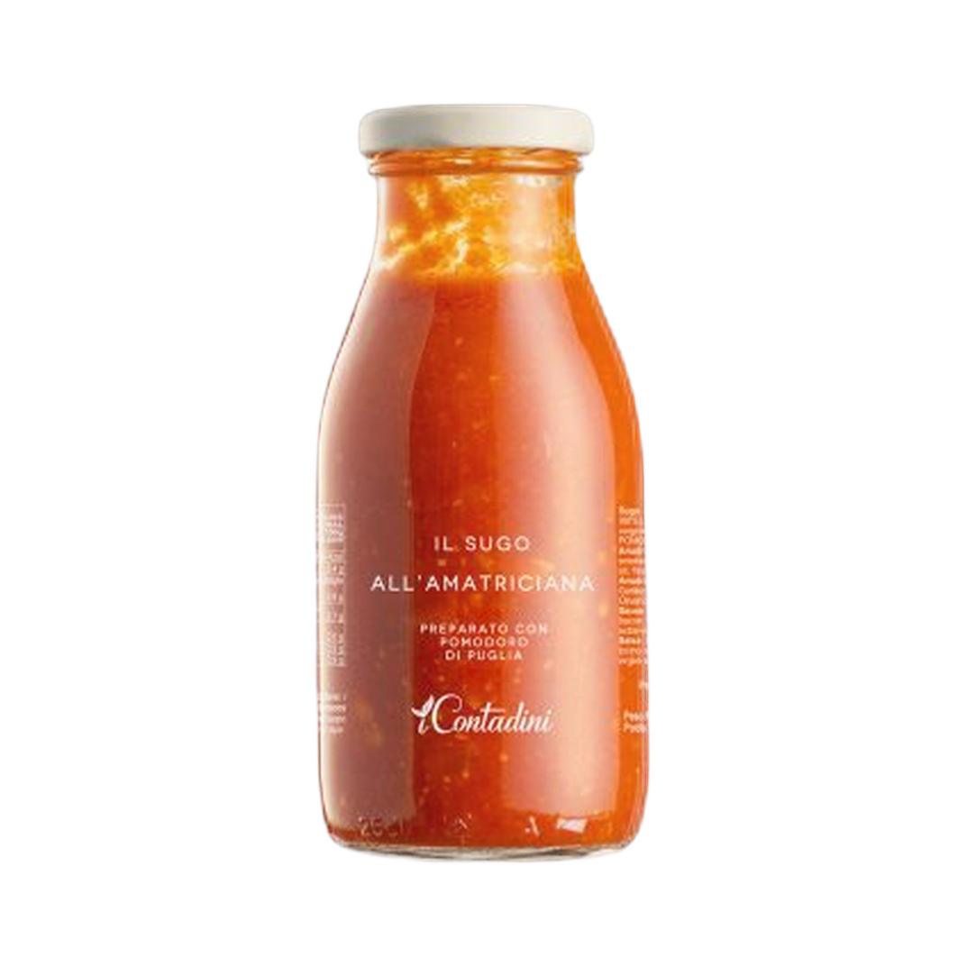 Sugo all'amatriciana 250 gr – Sos pomidorowy z guanciale i serem pecorino 250 g bez tła