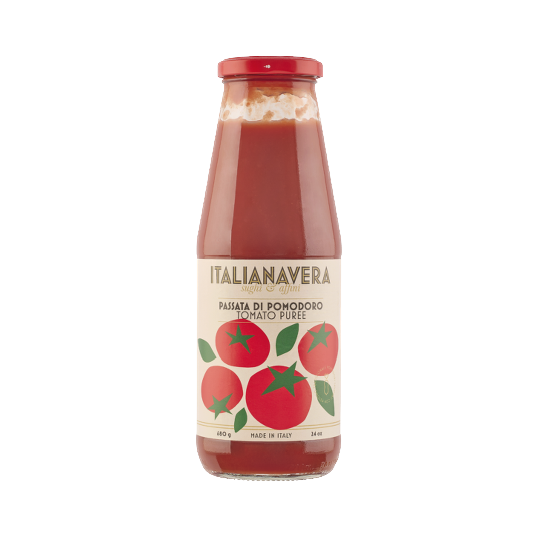 Passata di Pomodoro Classica 680 g – Italianavera. Aksamitna passata ze świeżych włoskich pomidorów 400 g bez tła
