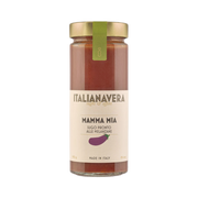 Mamma Mia- Sugo naturale alle melanzane 280 g – Italianavera. Naturalny sos pomidorowy z bakłażanem i bazylią 280 g bez tła