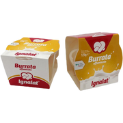 Burratina affumicata Ignalat 125 gr x 8 – Wędzona burrata z regionu Apulia 125 g x 8 sztuk bez tła