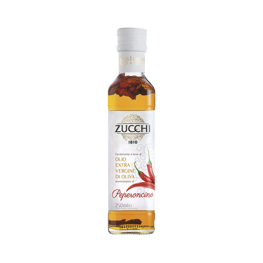 Olio extravergine Peperoncino – Oliwa z oliwek z ostrą papryczką 250 ml bez tła