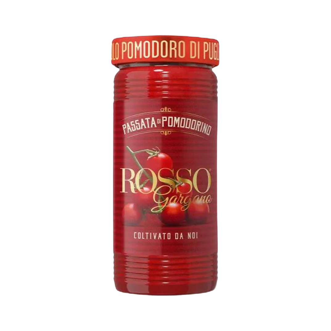 Passata di pomodorino Cherry Tomato Pure Rosso Gargano 290 gr x 12 – Passata z pomidorków koktajlowych z Apulii 290 g x 12 bez tła