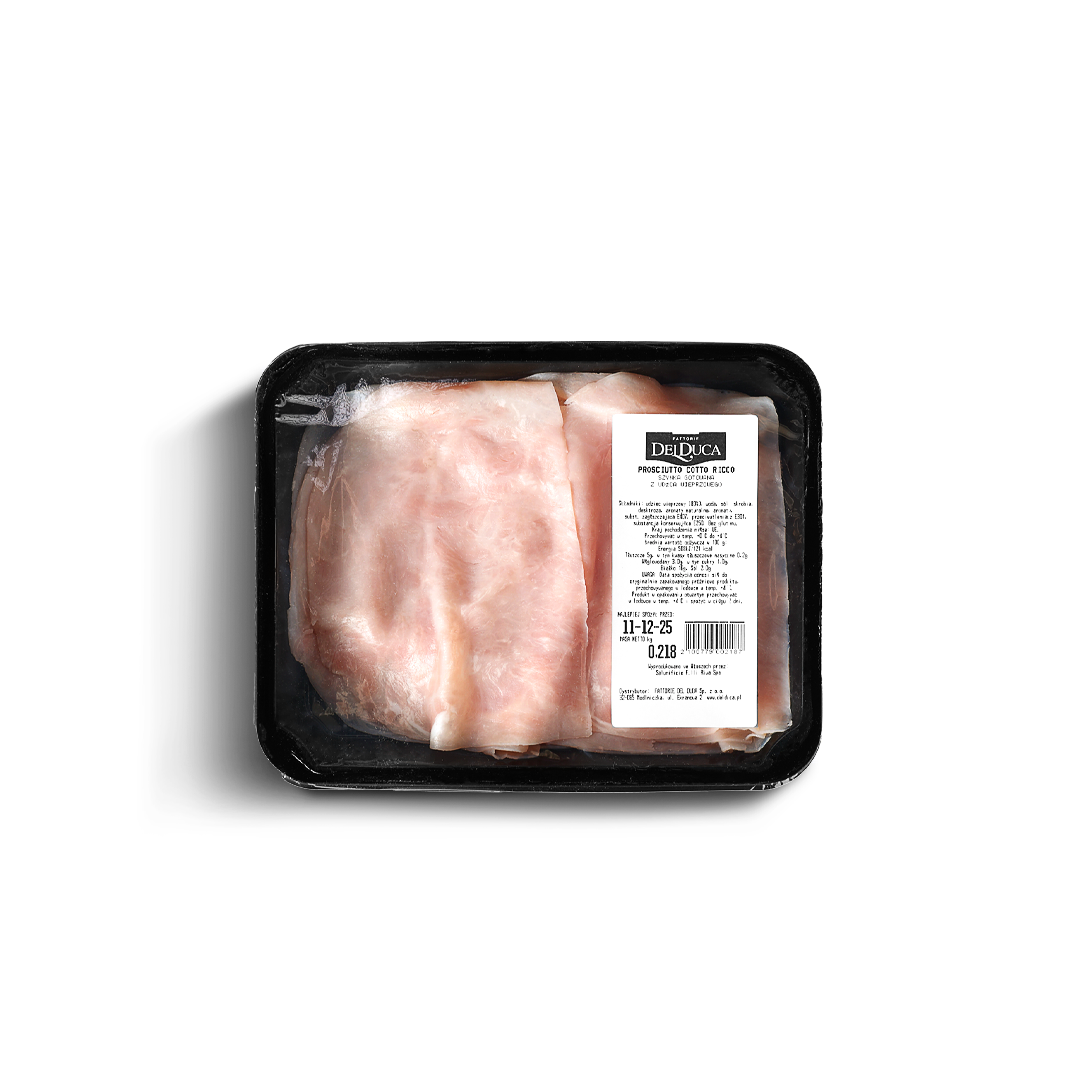 Prosciutto Cotto Ricco – włoska szynka gotowana w plastrach 200 g