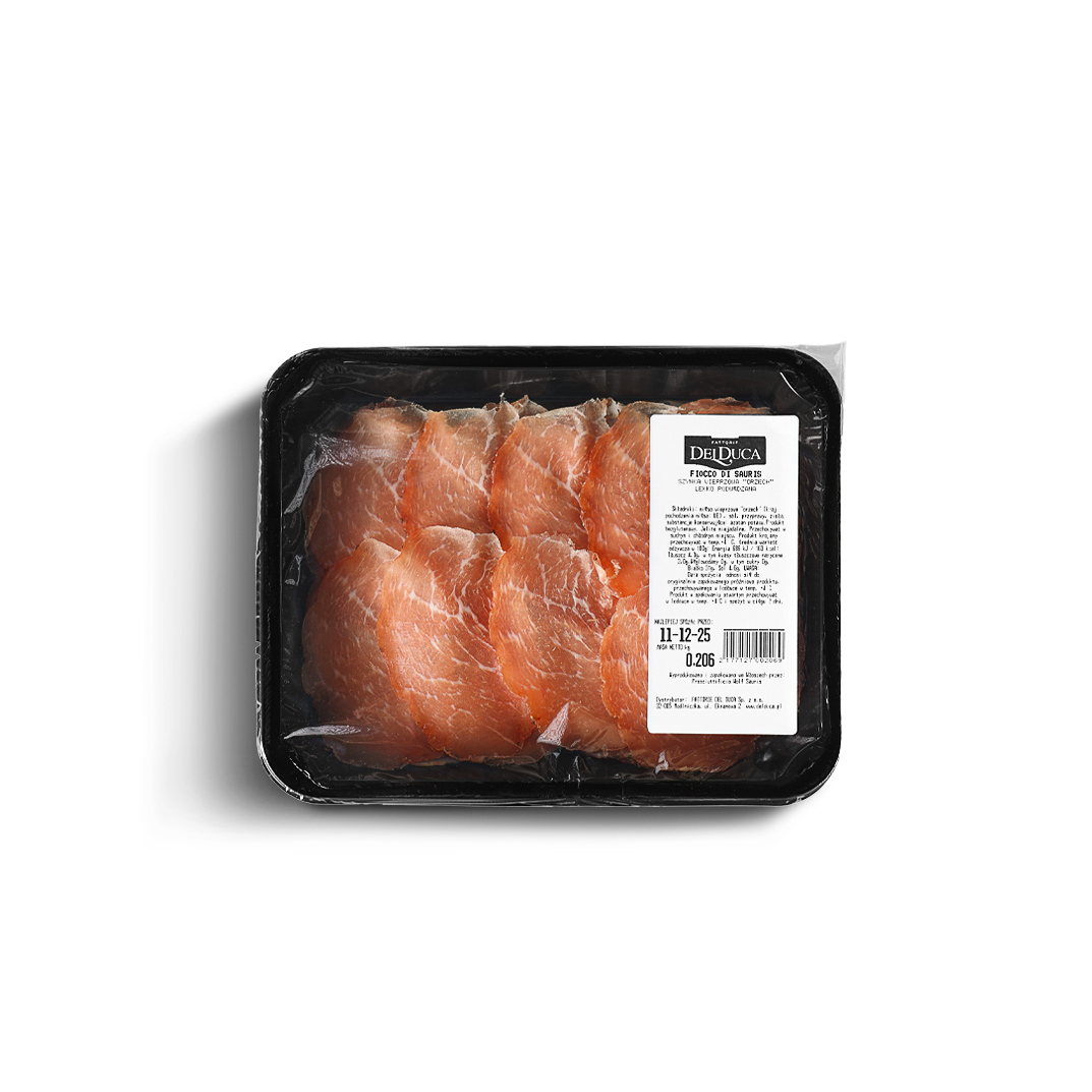 Fiocco Sauris – delikatna szynka wieprzowa w plastrach 200 g