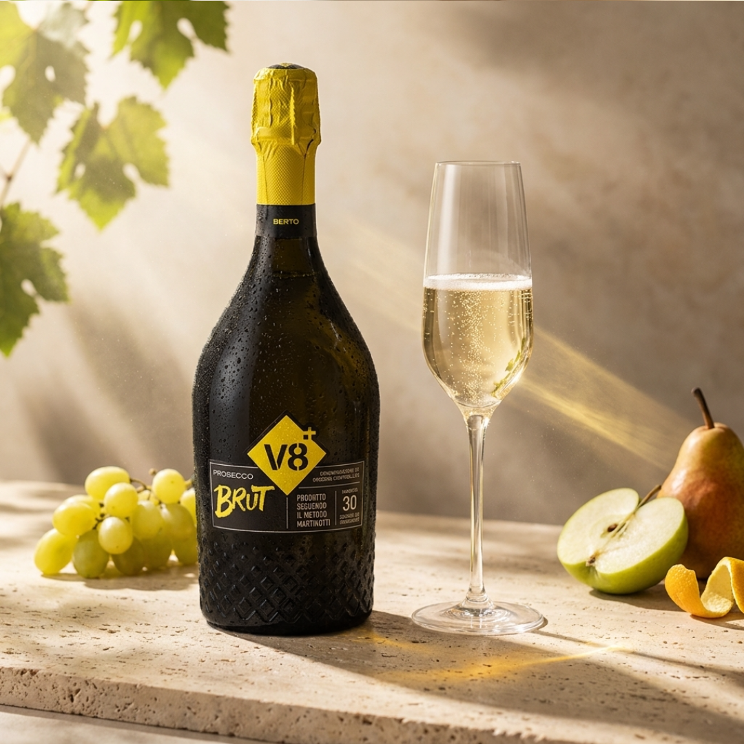 V8 + CUVEE SIOR BERTO BRUT DOC – Prosecco w najwytrawniejszym wydaniu BRUT DOC 0,75 l